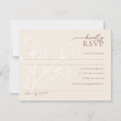 Minimalistische bruiloft RSVP Kaart Briefkaart PEY (Voorkant)