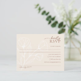 Minimalistische bruiloft RSVP Kaart Briefkaart PEY