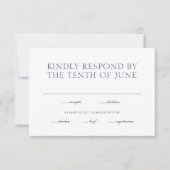 Minimalistische bruiloft RSVP-Kaart met maaltijdke RSVP Kaartje (Voorkant)