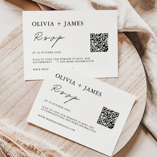 Minimalistische bruiloft RSVP Kaart Sjabloon