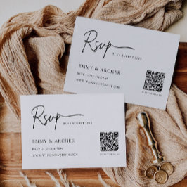 Minimalistische bruiloft RSVP Kaart Sjabloon