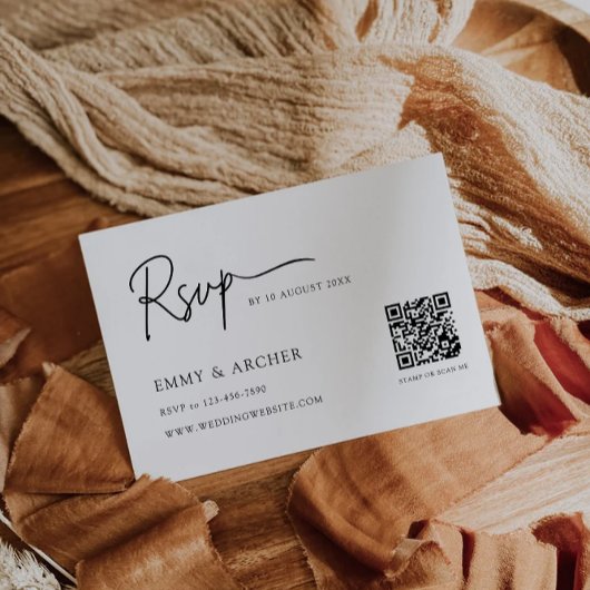 Minimalistische bruiloft RSVP Kaart Sjabloon