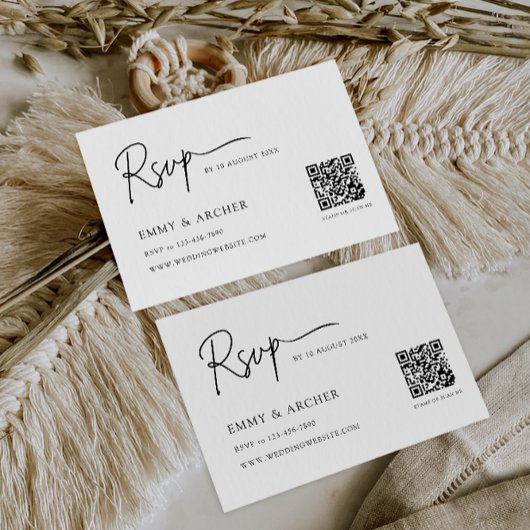 Minimalistische bruiloft RSVP Kaart Sjabloon