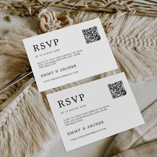 Minimalistische bruiloft RSVP Kaart Sjabloon