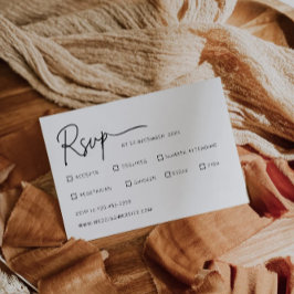 Minimalistische bruiloft RSVP Kaart Sjabloon