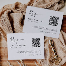 Minimalistische bruiloft RSVP Kaart Sjabloon