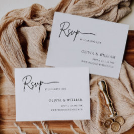 Minimalistische bruiloft RSVP Kaart Sjabloon