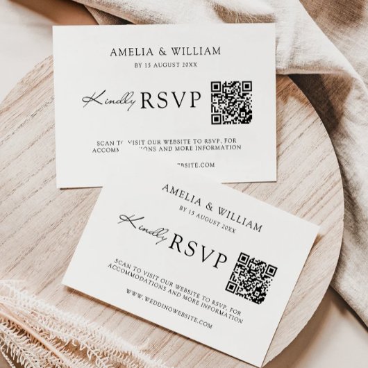 Minimalistische bruiloft RSVP Kaart Sjabloon