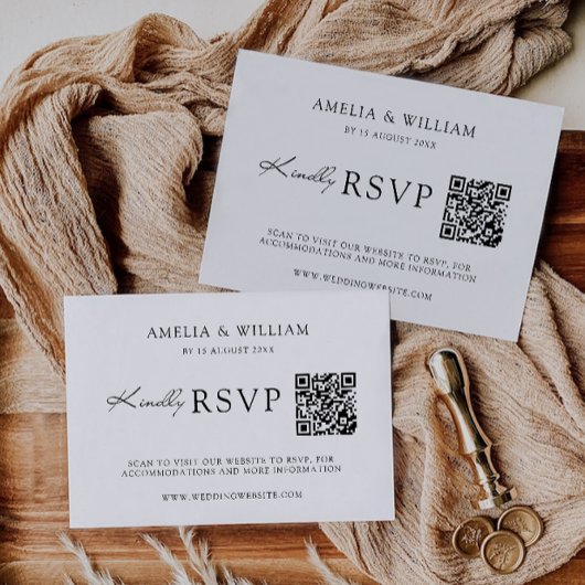 Minimalistische bruiloft RSVP Kaart Sjabloon