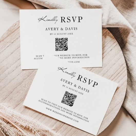 Minimalistische bruiloft RSVP Kaart Sjabloon