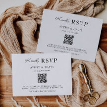 Minimalistische bruiloft RSVP Kaart Sjabloon