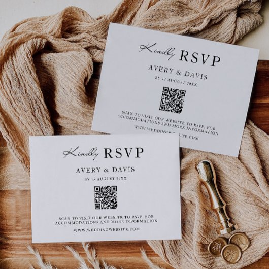 Minimalistische bruiloft RSVP Kaart Sjabloon