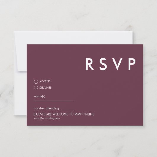 Minimalistische bruiloft RSVP Kaarten (Voorkant)