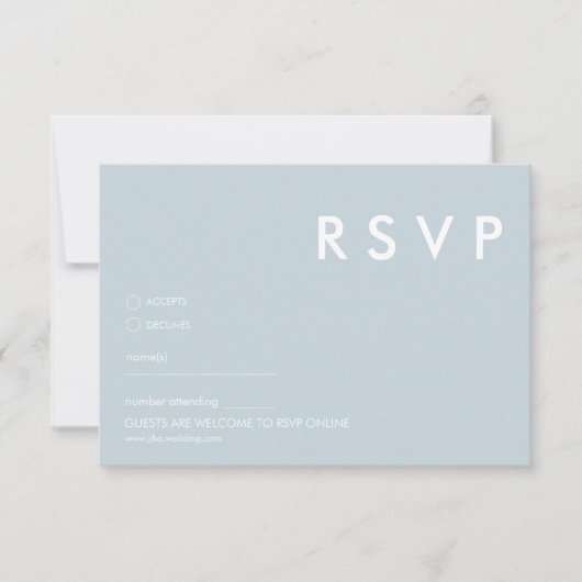 Minimalistische bruiloft RSVP Kaarten (Voorkant)