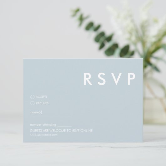 Minimalistische bruiloft RSVP Kaarten (Staand voorkant)