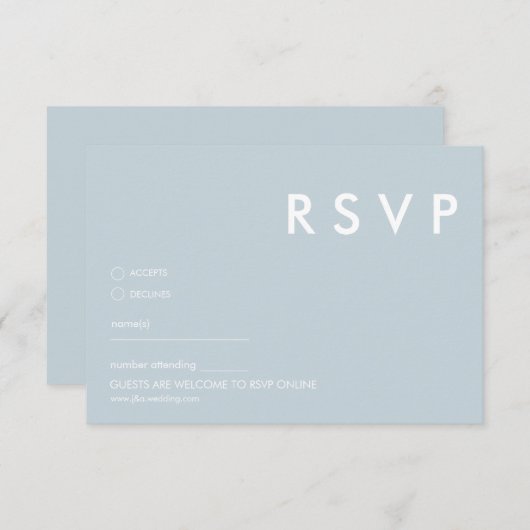Minimalistische bruiloft RSVP Kaarten (Voorkant / Achterkant)