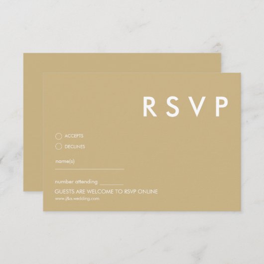 Minimalistische bruiloft RSVP Kaarten (Voorkant / Achterkant)