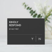 Minimalistische bruiloft RSVP Kaarten (Staand voorkant)