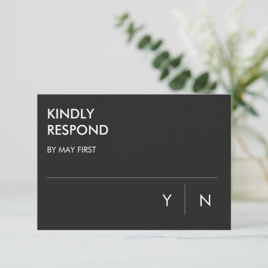 Minimalistische bruiloft RSVP Kaarten (Staand voorkant)