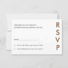 Minimalistische bruiloft RSVP Kaarten