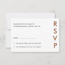 Minimalistische bruiloft RSVP Kaarten