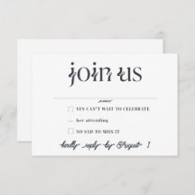 Minimalistische bruiloft RSVP Kaarten
