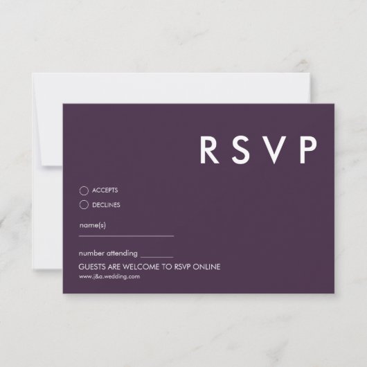 Minimalistische bruiloft RSVP Kaarten (Voorkant)
