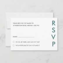 Minimalistische bruiloft RSVP Kaarten