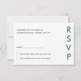 Minimalistische bruiloft RSVP Kaarten