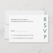 Minimalistische bruiloft RSVP Kaarten