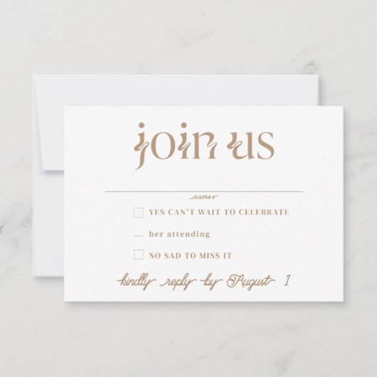 Minimalistische bruiloft RSVP Kaarten (Voorkant)