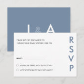 Minimalistische bruiloft RSVP Kaarten (Voorkant / Achterkant)