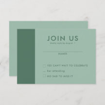 Minimalistische bruiloft RSVP Kaarten