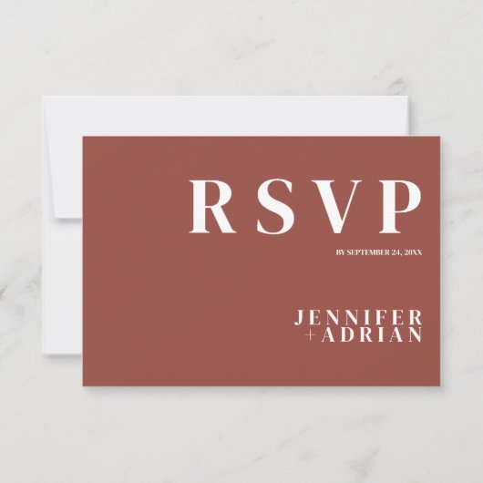Minimalistische bruiloft RSVP Kaarten (Achterkant)