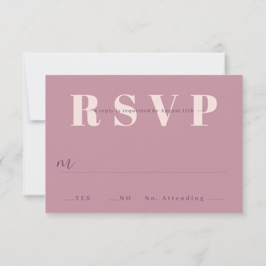 Minimalistische bruiloft RSVP Kaarten (Achterkant)