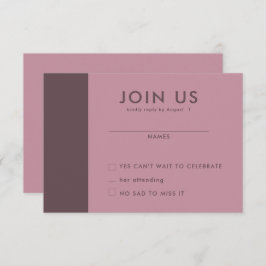 Minimalistische bruiloft RSVP Kaarten