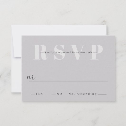 Minimalistische bruiloft RSVP Kaarten (Achterkant)