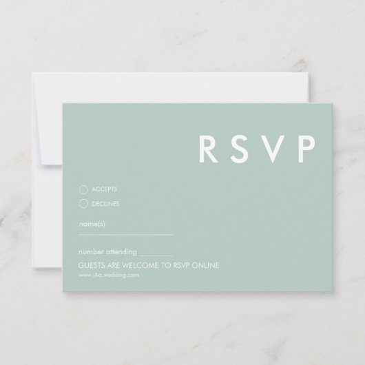 Minimalistische bruiloft RSVP Kaarten (Voorkant)