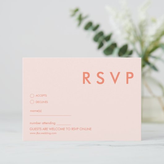 Minimalistische bruiloft RSVP Kaarten (Staand voorkant)