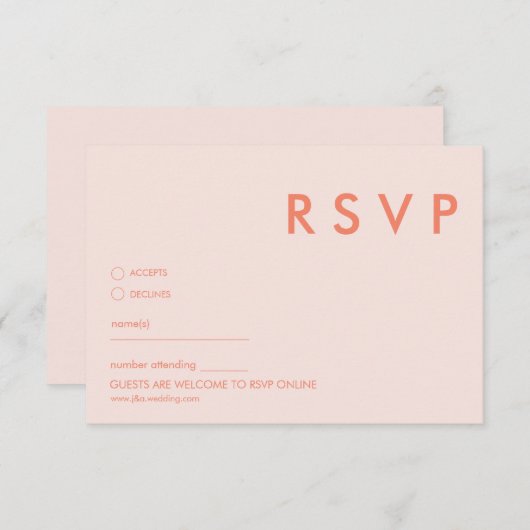 Minimalistische bruiloft RSVP Kaarten (Voorkant / Achterkant)