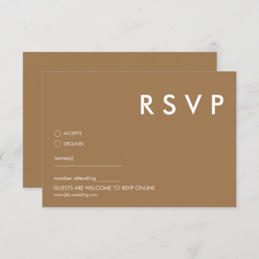 Minimalistische bruiloft RSVP Kaarten (Voorkant / Achterkant)