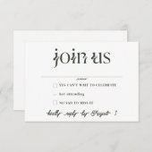 Minimalistische bruiloft RSVP Kaarten (Voorkant / Achterkant)