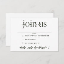 Minimalistische bruiloft RSVP Kaarten