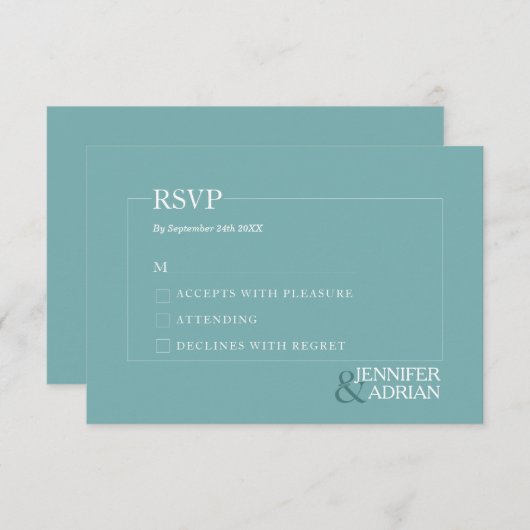 Minimalistische bruiloft RSVP Kaarten (Voorkant / Achterkant)