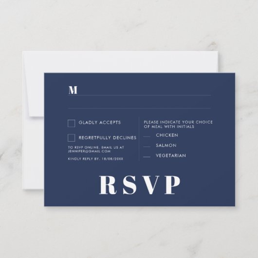 Minimalistische bruiloft RSVP Kaarten (Voorkant)