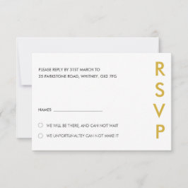 Minimalistische bruiloft RSVP Kaarten