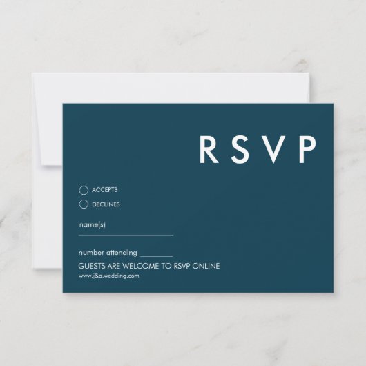 Minimalistische bruiloft RSVP Kaarten (Voorkant)