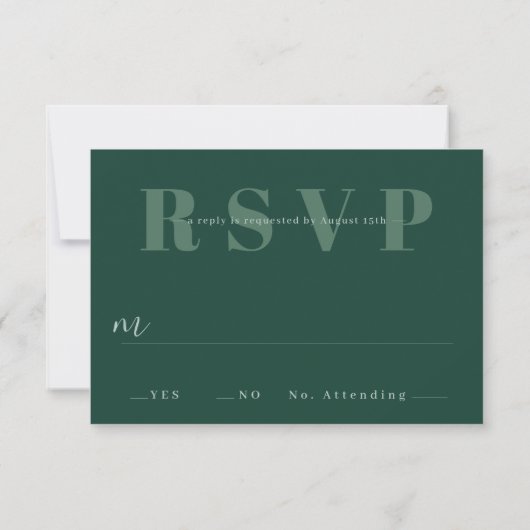Minimalistische bruiloft RSVP Kaarten (Achterkant)