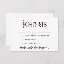 Minimalistische bruiloft RSVP Kaarten