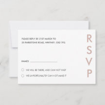 Minimalistische bruiloft RSVP Kaarten